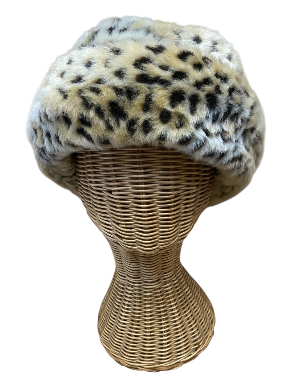 Womens Vintage Y2k Leopard Print Bucket Hat Size M/L Winter